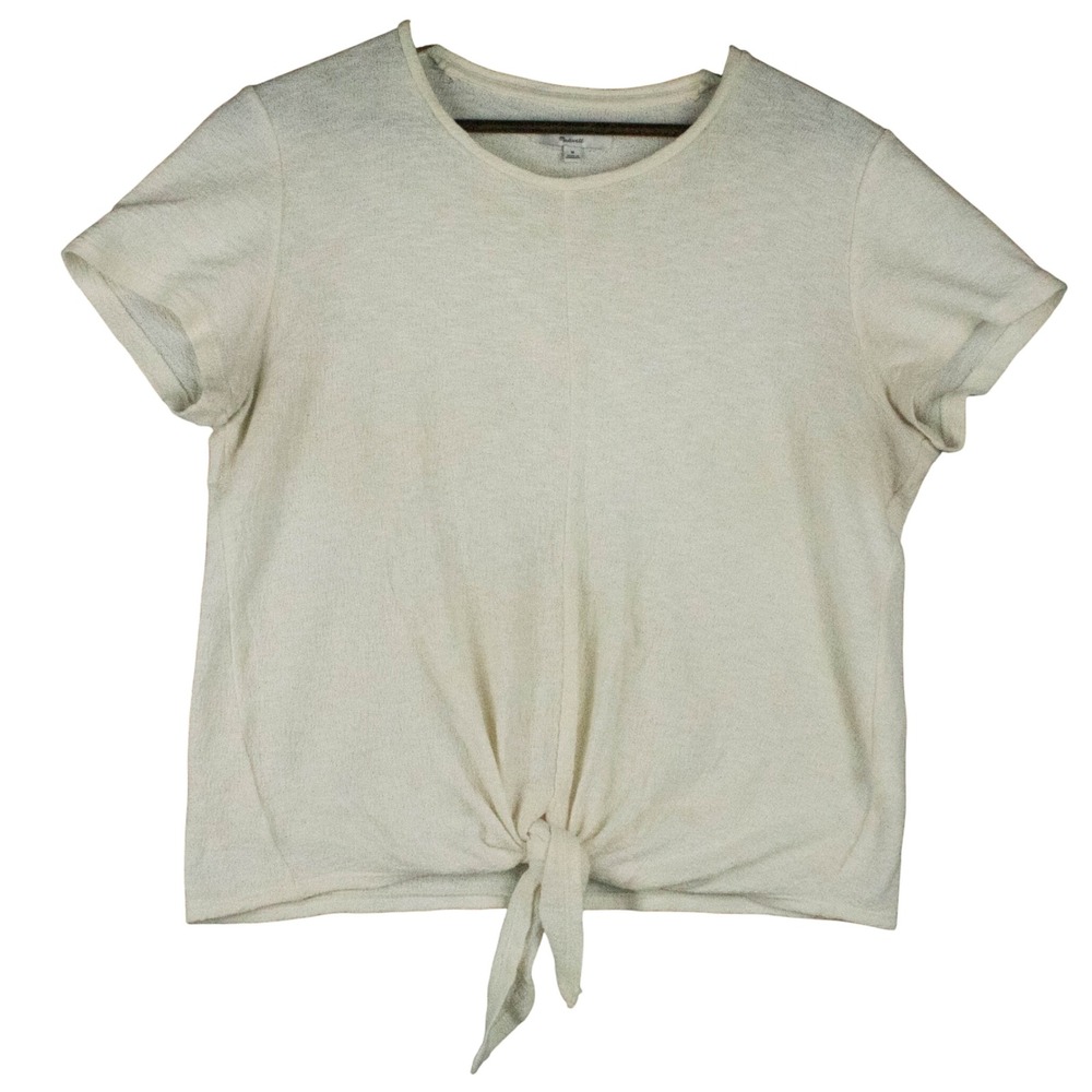 Madewell‎ Womens M Texture & Thread Tie-Front Top 100% Cotton Boho Minimalist - Picture 2 of 8